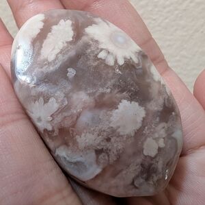 Cherry Blossom Agate Pink Palm Stone Worry Stone